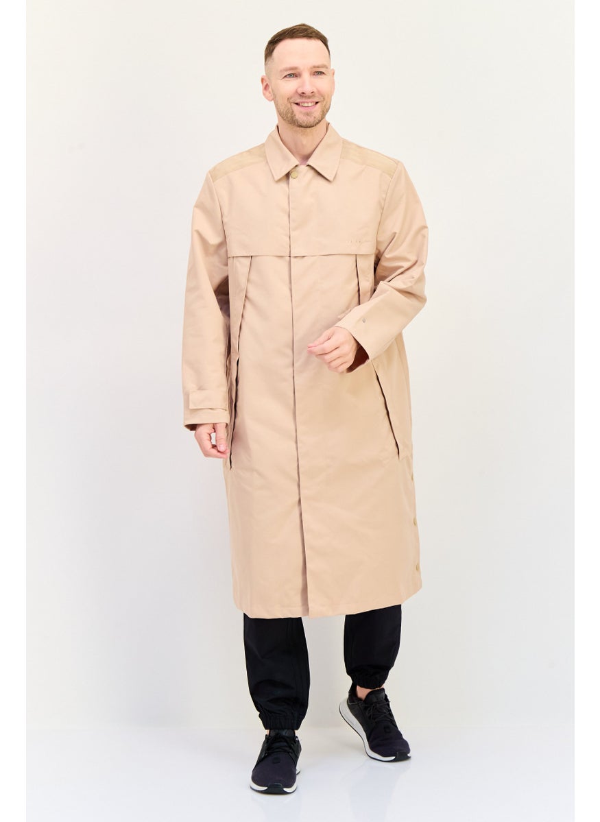 adidas Originals Men Sportswear Fit Embroidered Logo Outdoor Jacket, Beige  - Image 1