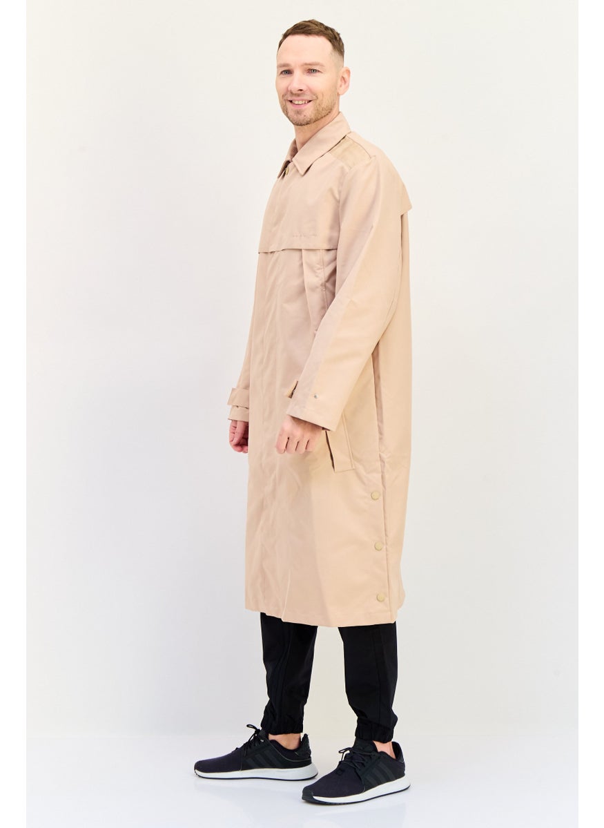 adidas Originals Men Sportswear Fit Embroidered Logo Outdoor Jacket, Beige  - Image 3