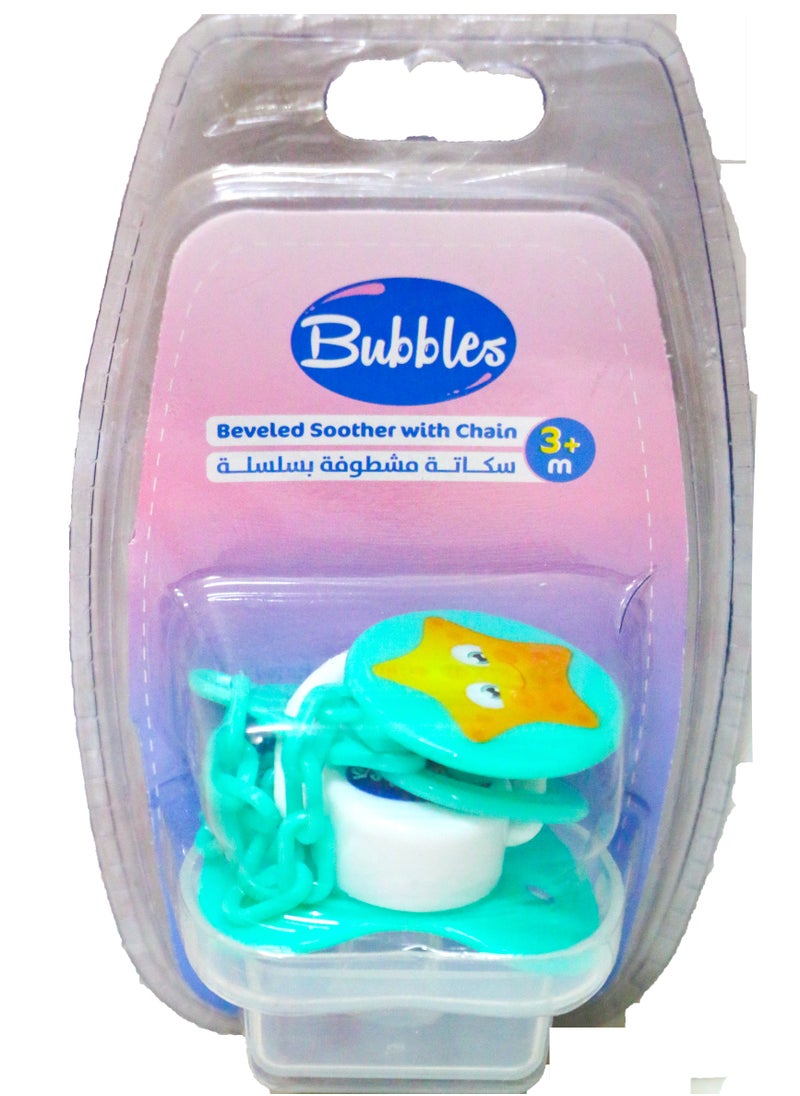 Bubbles Bubbles Beveled Soother With Chain Multi-Colors  - Image 3