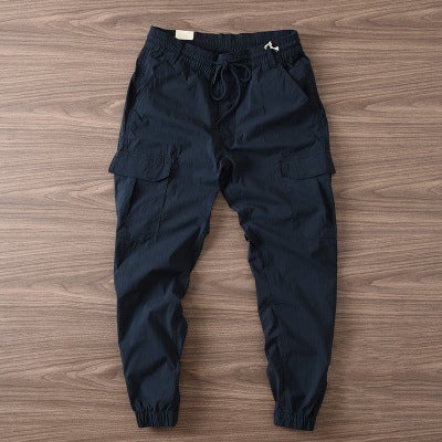 Foreign trade for overalls casual mens pants spring and autumn light breathable light outdoor elastic waist micro-elastic pants Khakis - Image 2