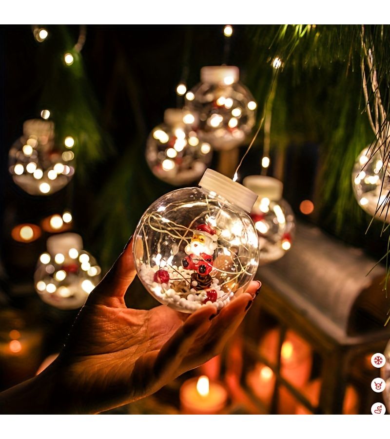 بالون ستارة ضوء LED لعيد الميلاد مقاس 118 بوصة مع بطارية، خيط أمنيات، زينة معلقة لسانتا - Image 1