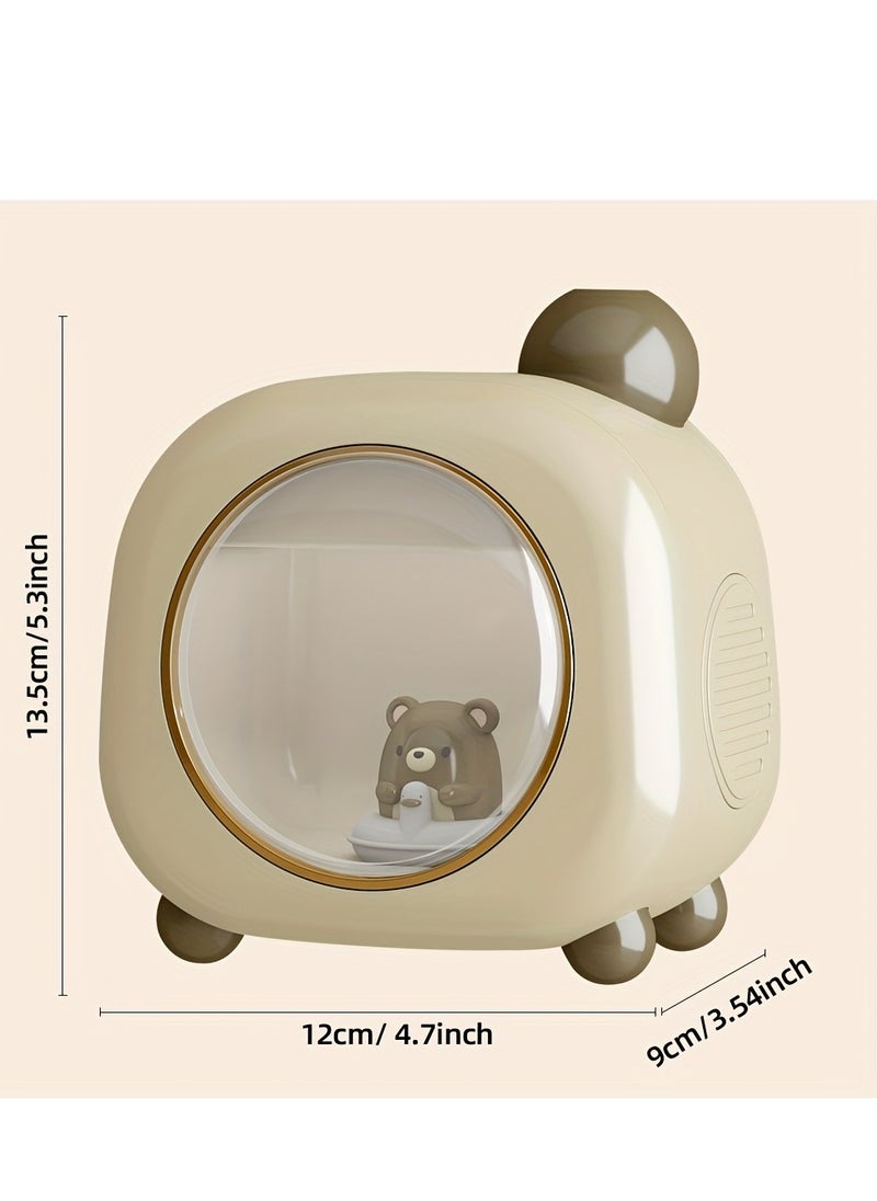 Generic - 1pc Mini Aromatherapy Humidifier with Night Light, Ultrasonic Mist, 300ml/h Low Noise, Key Control, Water Level Indicator, USB/Battery Powered (1800mAh, No Plug Included), Rechargeable Lithium Battery, Up to 10sqm Room Capacity, Desk Top Ultrasonic Portable Humidifier with Auto Shut-Off Feature - Image 1