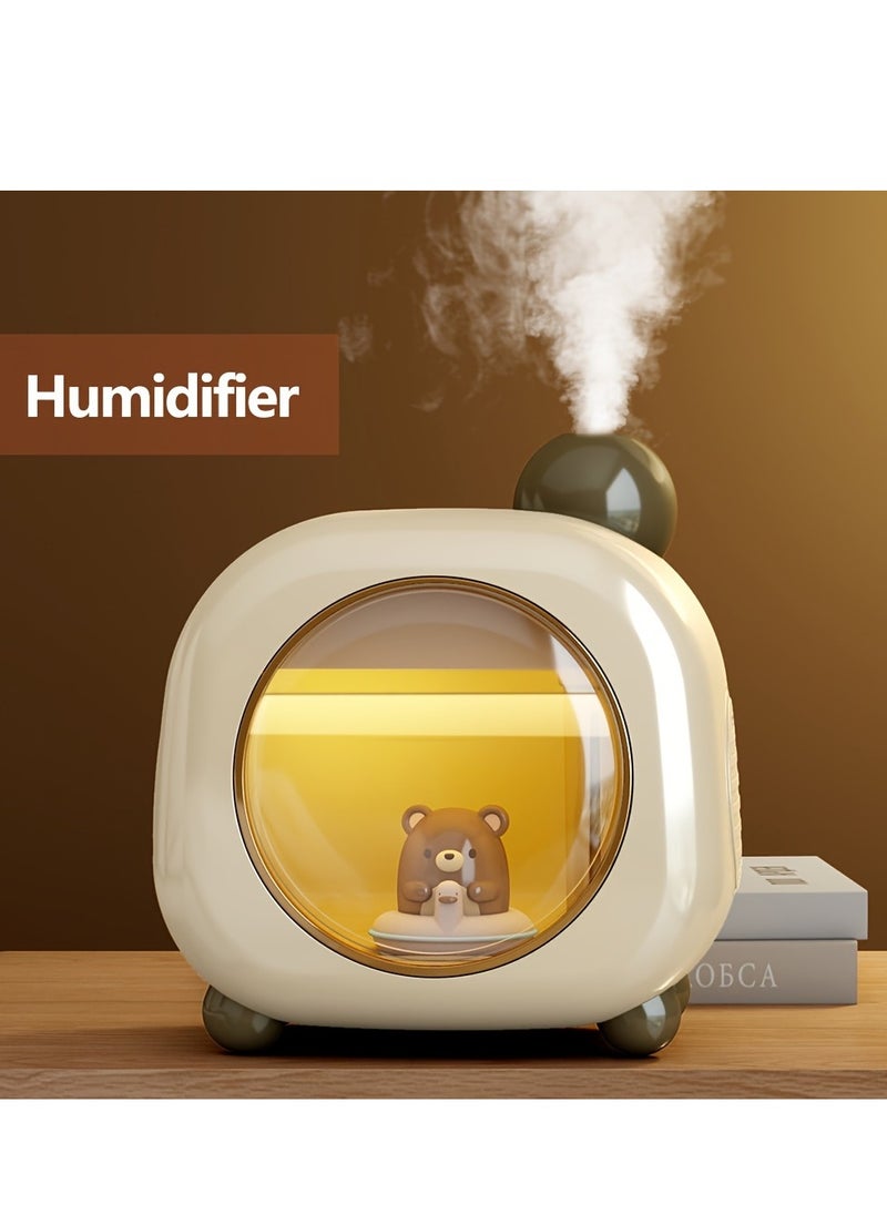 Generic - 1pc Mini Aromatherapy Humidifier with Night Light, Ultrasonic Mist, 300ml/h Low Noise, Key Control, Water Level Indicator, USB/Battery Powered (1800mAh, No Plug Included), Rechargeable Lithium Battery, Up to 10sqm Room Capacity, Desk Top Ultrasonic Portable Humidifier with Auto Shut-Off Feature - Image 1