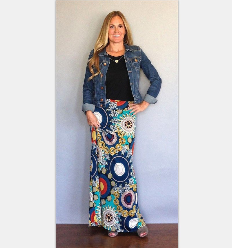 Foreign trade WISH summer new European and American exotic printed skirt large swing skirt womens clothing Gold wheel