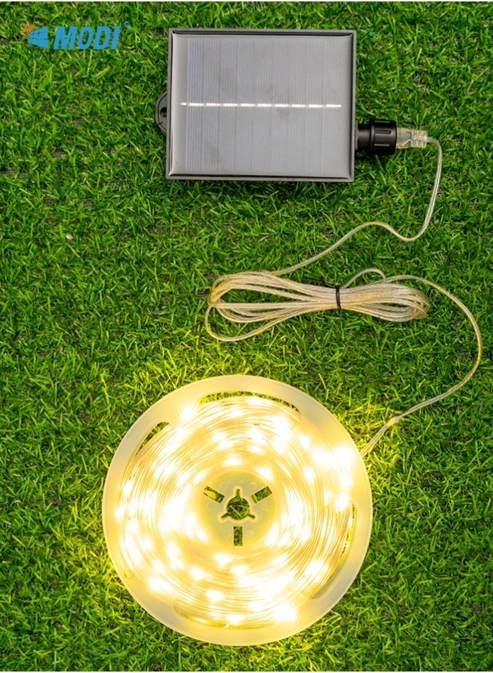 MODI Solar LED String Lights 24V 7W Warm White | 8 Lighting Modes with Remote Control & Timer | USB & Solar Dual Power | Waterproof Outdoor Decorative Lights for Garden, Patio, Yard, Christmas - Image 5