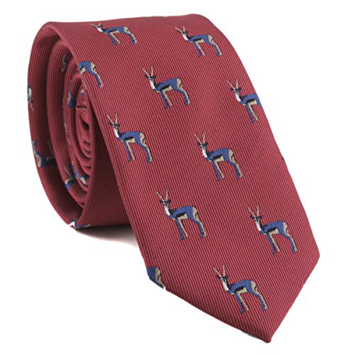 Secdtie Men Boys Dark Red Silk Elegant Neck Novelty Ties Tibetan Antelope Best Tuxedo Formal Wedding Dress Neckties for Boyfriend Gift - Image 1