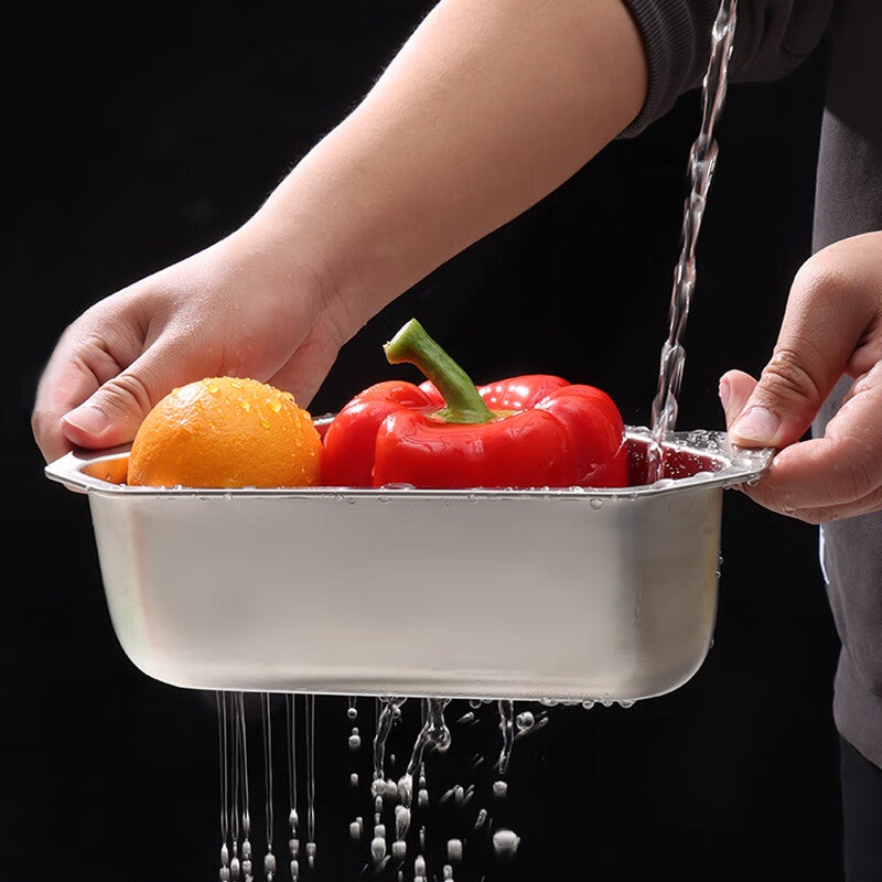 Baijie 304 Stainless Steel Sink Strainer Rack, Kitchen Sink Dishwashing Sink Food Waste Draining Basket Triangular Draining Rack - Image 4