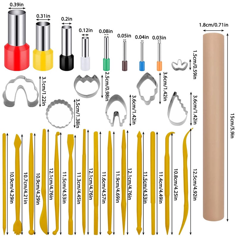 AIFUDA 100 Pcs Polymer Clay Cutters Set, 49 Shapes Clay Earring Cutters with 51 Earrings Accessories for Polymer Clay Earrings Jewelry Making - Image 5