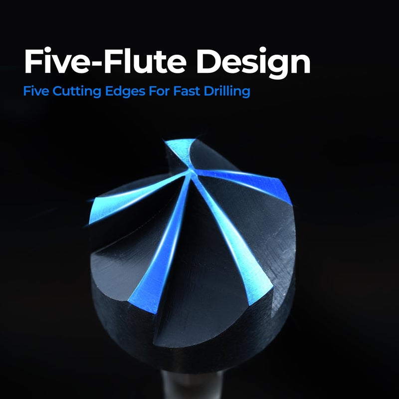 Toolant 1/2"" Noir-Ti Cobalt Countersink Drill Bit(Pro), Titanium Aluminum Nitride Coated With Quick Change Hex Shank - Image 3