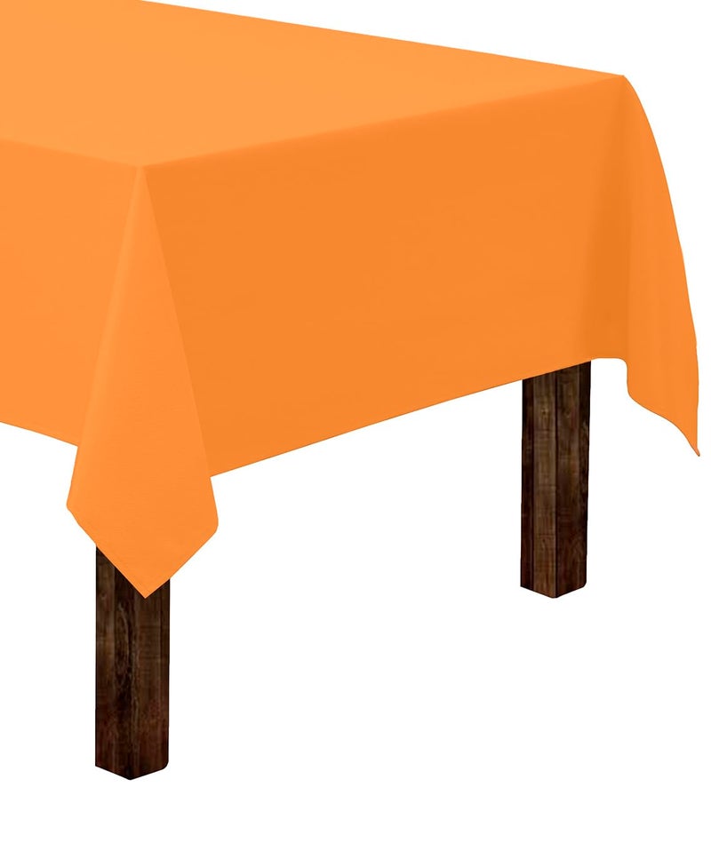 Gee Di Moda Rectangle Tablecloth - 60 x 84 Inch Orange Table Cloth for 5 Foot Rectangle Tables - Heavy Duty Washable Fabric - for Holiday Party, Dinner, Weddings, Baby Shower & Events - Image 1