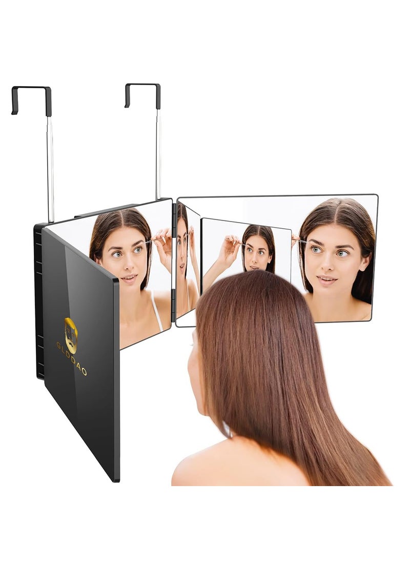 GLDDAO GLDDAO 360 Mirror for Haircuts for Men for Women for Braiding Hair Trifold 3 Way Mirror to See Back of Head Barber Haircut Tool Three Way for Hair Cutting Self Cut 