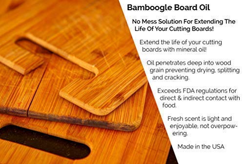 Bamboogle Food Grade Mineral Oil For Cutting Boards - No Mess Cutting Board Oil With Easy Applicator - Image 2