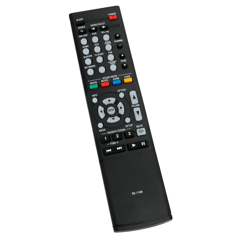 Vinabty جديد RC-1168 بديل ريموت يناسب Denon AVR-1612 AVR-1613 AVR-1713 RC-1181 RC-1168 AVR-E400 AVR-S710W AVR-X1100W RC-1196 AVR-S500BT AVR-X510BT AVR-S700W AVR-X2100W جهاز استقبال الصوت والفيديو - Image 3