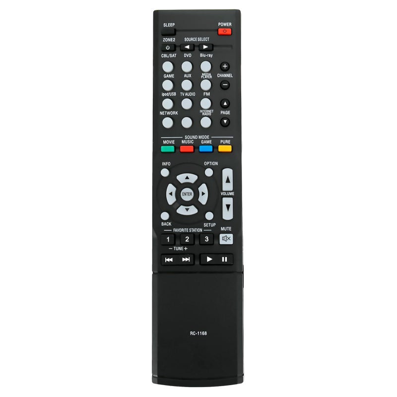 Vinabty جديد RC-1168 بديل ريموت يناسب Denon AVR-1612 AVR-1613 AVR-1713 RC-1181 RC-1168 AVR-E400 AVR-S710W AVR-X1100W RC-1196 AVR-S500BT AVR-X510BT AVR-S700W AVR-X2100W جهاز استقبال الصوت والفيديو - Image 1