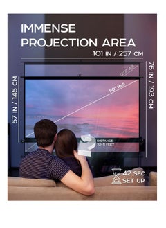 CityRiya-Long Projector Screen with Stand,120 Inch Portable Indoor Outdoor Projection Screen 16:9 Hd 4K Wrinkle-Free Outdoor Movies Screen Carrying Bag for Home Backyard Theater  - Image 5
