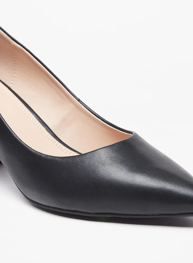 Celeste Women's Solid Slip-On Pumps with Block Heels