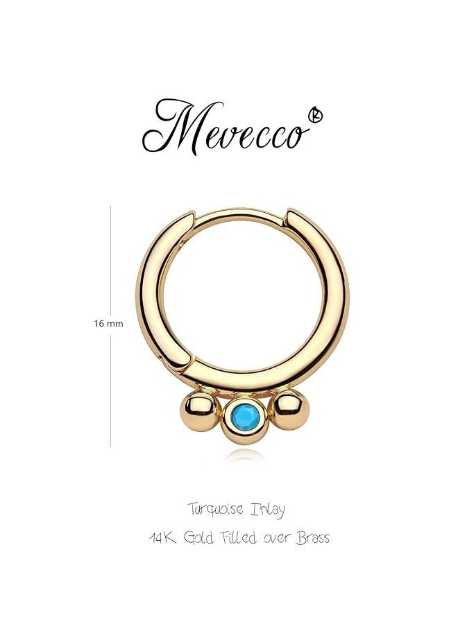 Mevecco Women Huggie Earrings Gold Hoop 14K Gold Filled Small Simple Handmade Hypoallergenic Everyday Jewelry - Image 4