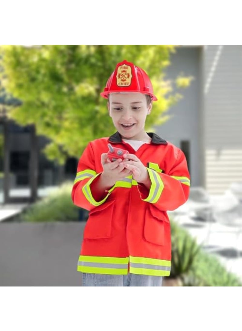YelaJoy - 7-piece Kids Firefighter Costume, Toddler Fireman Dress up, Fire Pretend Chief Outfit, 100*140cm - Image 1