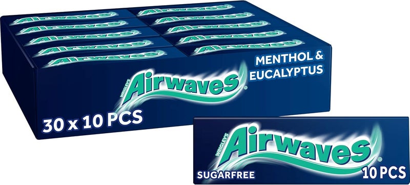 Airwaves Menthol & Eucalyptus Sugar Free Gum - Box of 30 - Image 1