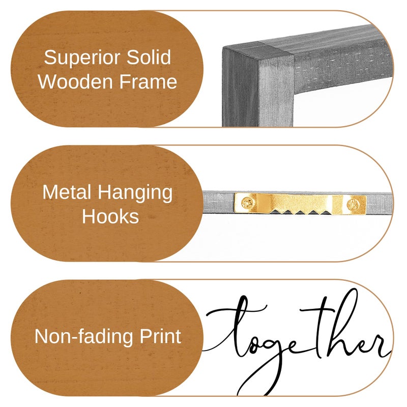 Houmury Framed Set of 3 And So Together They Built A Life They Loved Above Bed Wall Decor Wall Art for Farmhouse Home Bedroom Kitchen Living Room Wood Signs (Gray,12"x16") - Image 5