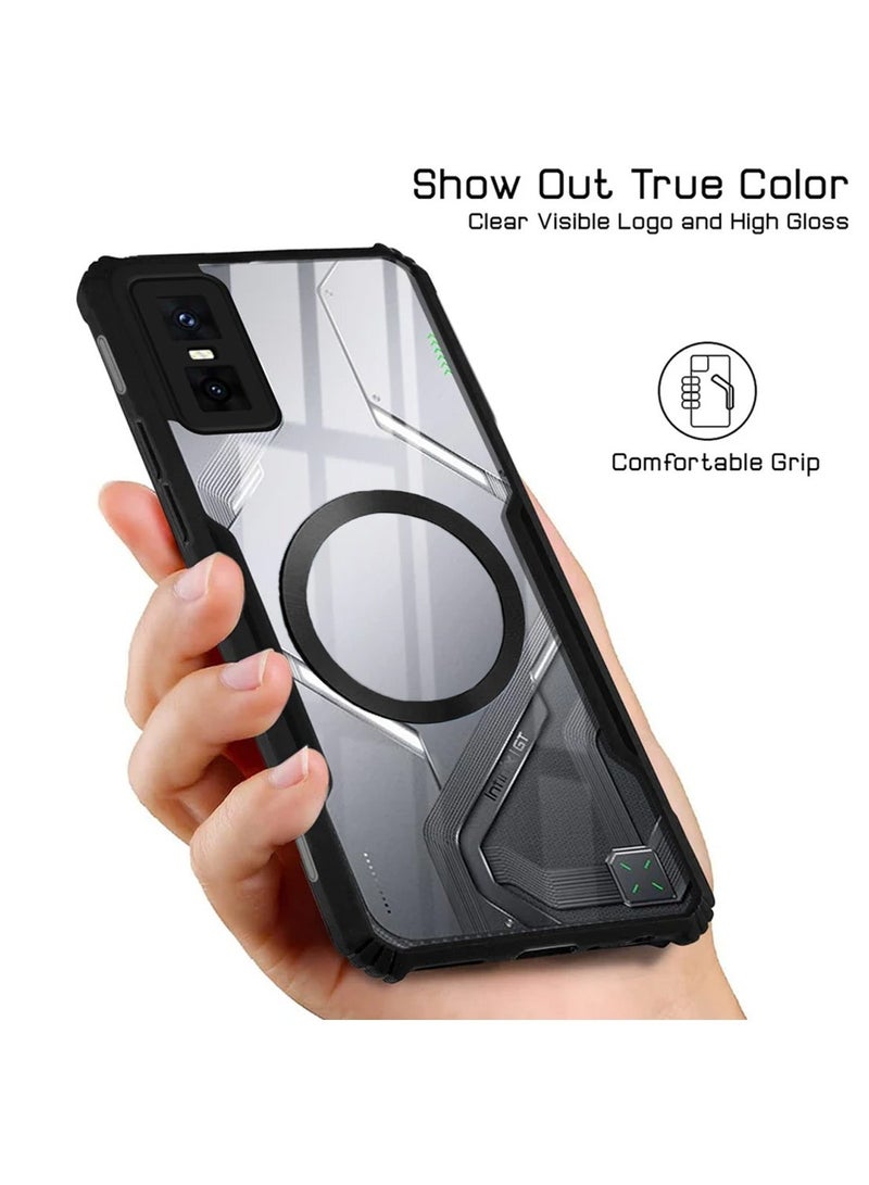 Techie Infinix GT 30 Pro 5G Case - TPU Bumper Cover with Camera Protection Anti-Yellowing Clear Back Shockproof Airbag Corners & Magnetic Metal Ring Support – Clear Black - Image 5