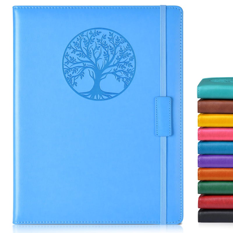 Biuwory Lined Journal Notebook for Women Men,256 Pages A4 Large Hardcover Leather Journals for Writing,Travel,Business,Work,School,College Ruled Notebooks for Note Taking, Diary Notepad 8.6"Ã—11" - Image 1