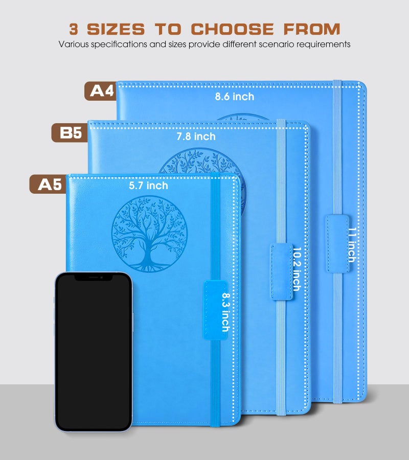 Biuwory Lined Journal Notebook for Women Men,256 Pages A4 Large Hardcover Leather Journals for Writing,Travel,Business,Work,School,College Ruled Notebooks for Note Taking, Diary Notepad 8.6"Ã—11" - Image 2