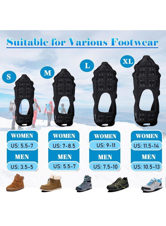 Shaddock Fishing Ice Snow Traction Cleats Crampons Anti-Slip Snow Shoes Cleats Walking on Snow and Ice Winter Walking Boots Cleats for Men Women Hiking, Jogging (24 Steel Crampons,Szie M) - Image 3