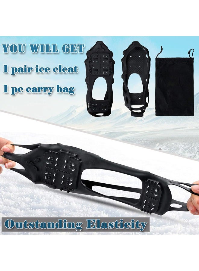 Shaddock Fishing Ice Snow Traction Cleats Crampons Anti-Slip Snow Shoes Cleats Walking on Snow and Ice Winter Walking Boots Cleats for Men Women Hiking, Jogging (24 Steel Crampons,Szie M) - Image 5