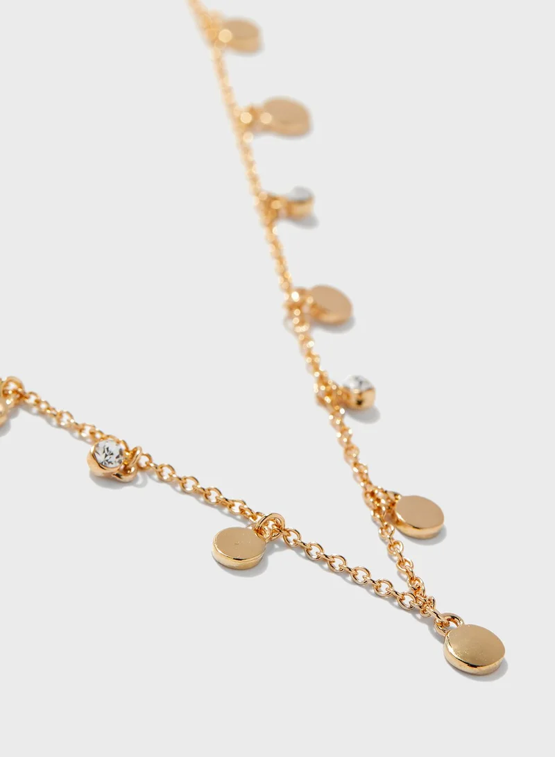 FOREVER 21 Gold Tone Charms Necklace
