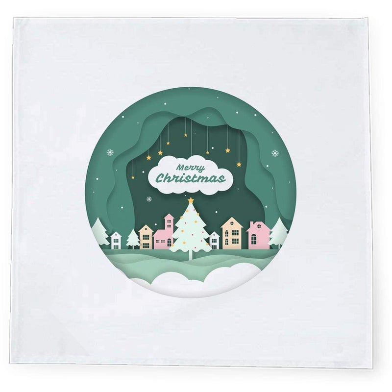 Khakee 6 Pcs Christmas Theme Tafta Silk Table Napkins 10x 10 for Xmas Decoration Christmas OrnamentsChristmas Gift npxmas098P - Image 2