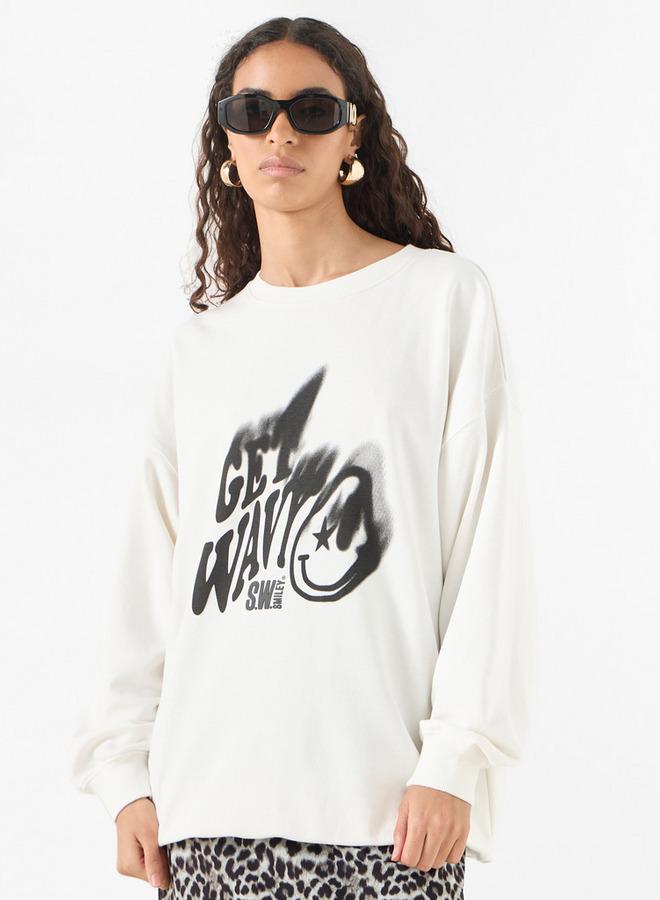 اس بي كاركترز سويت شيرت بأكمام طويلة وطبعات - Image 1