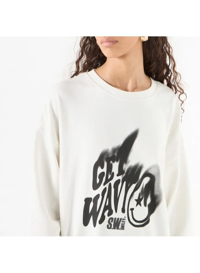 SP Characters SmileyWorld Print Sweatshirt with Long Sleeves