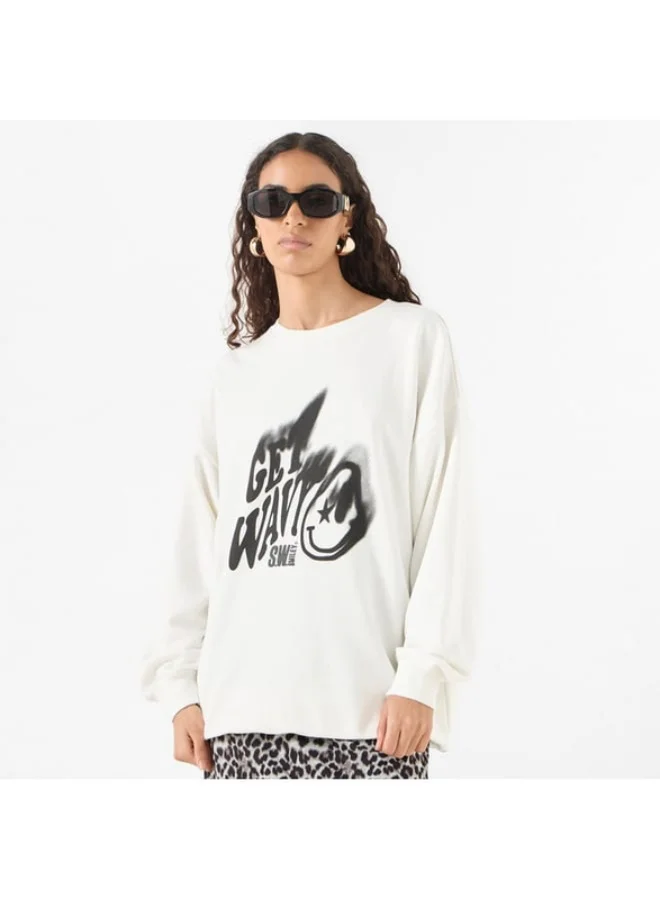 SP Characters SmileyWorld Print Sweatshirt with Long Sleeves