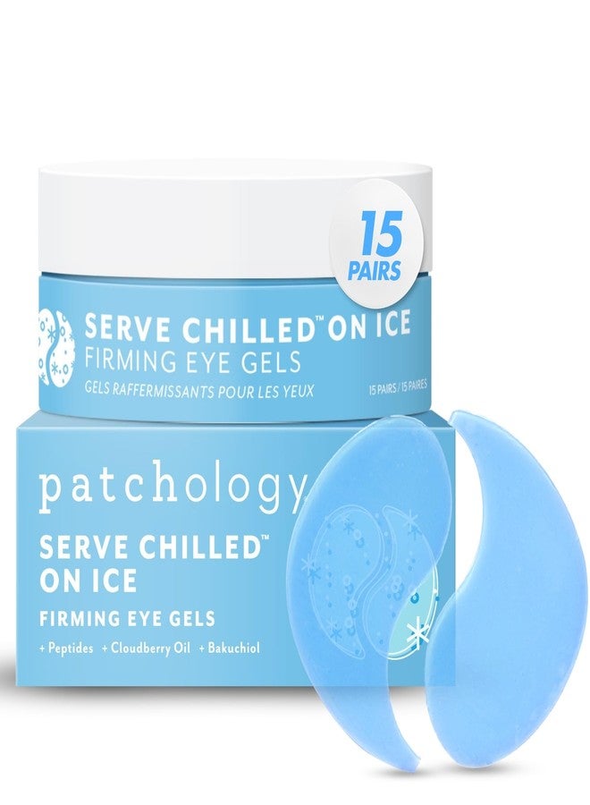 Patchology Iced Cooling Under Eye Mask Patches with Peptides, Cloudberry Oil and Bakuchiol. Cool eye gels to firm skin and soothe, reduce fine lines and under eye bags 15 Pair Jar - Image 1