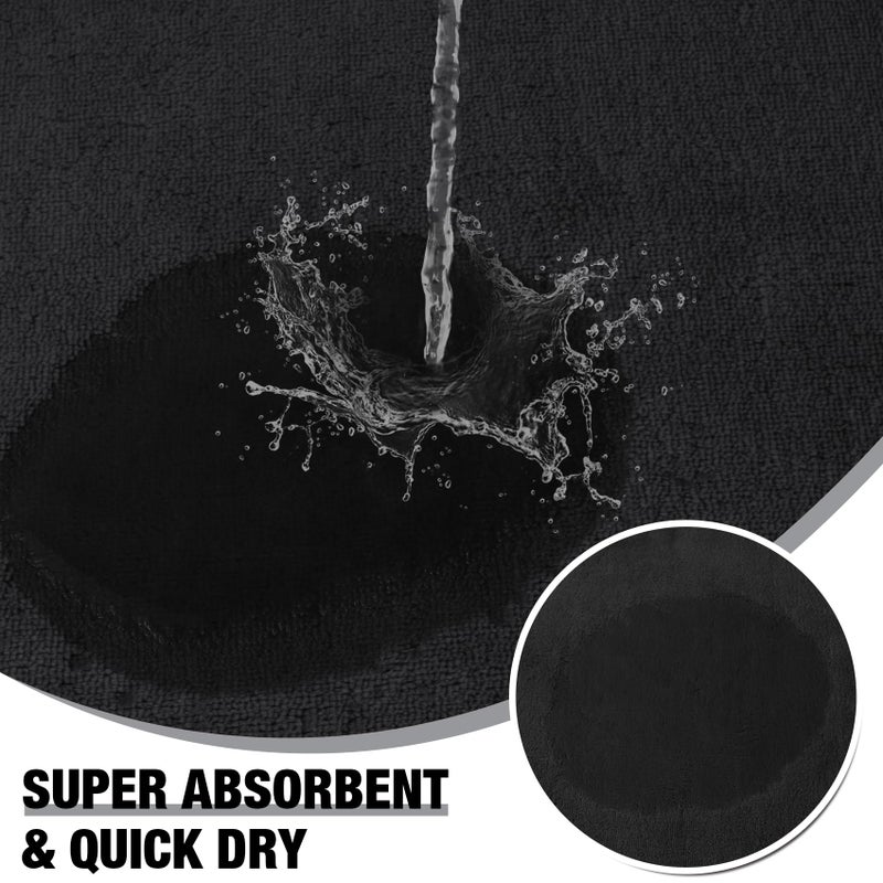 PAGGED Black Memory Foam Bath Runner Mat Long Narrow Bathroom Rug Microfiber Bathroom Carpet Non Slip Soft Absorbent Washable Bathrug,16" x 47" - Image 3