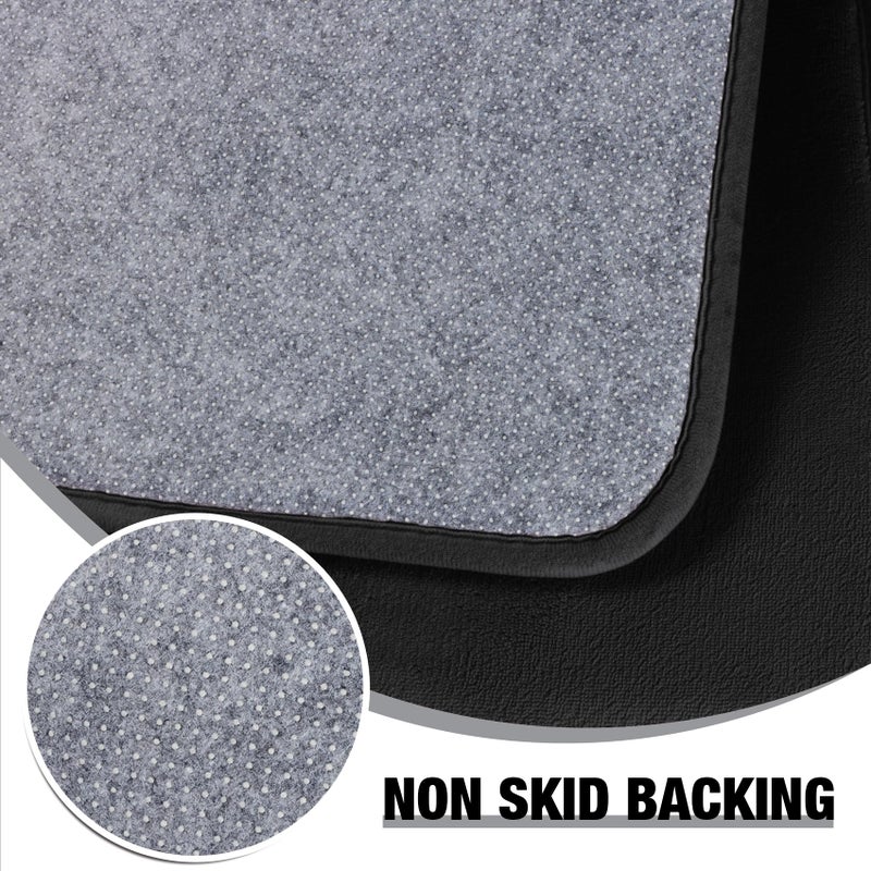 PAGGED Black Memory Foam Bath Runner Mat Long Narrow Bathroom Rug Microfiber Bathroom Carpet Non Slip Soft Absorbent Washable Bathrug,16" x 47" - Image 4
