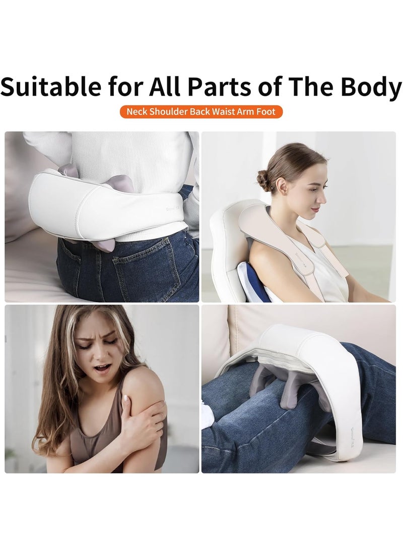 جهاز تدليك الرقبة والأكتاف المتطور بتقنية العجن 5D مع التدفئة - وسادة مساج شياتسو للأنسجة العميقة لتسكين آلام الظهر والجسم - هدية فاخرة ومثالية للوالدين والرجال والسيدات - Image 5