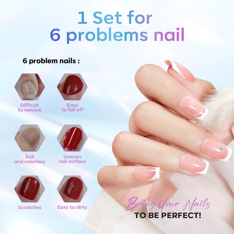modelones Gel Top Coat, 15 ml 2025 Upgrade Super Shiny Base and Top Coat Set, Soak Off Nail Lamp Acid Free No Wipe Clear Base Top Gel Nail Polish - Image 5