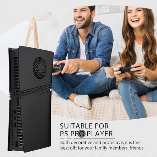 DOBEWINGDELOU Faceplate for PS5 Pro Digital Edition with Cooling Vent and Dust Filter, Face Plate Console Accessories Cover ABS Dustproof Replacement Side Shell Case Black - Image 5
