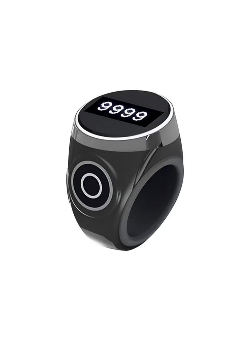 Wearable Prayer Beads Ring with OLED Screen & Touch Sensor, Rechargeable Waterproof Tasbih Ring, Silicone Adjustable Counter for Accurate Muslim Zikr  - Image 1