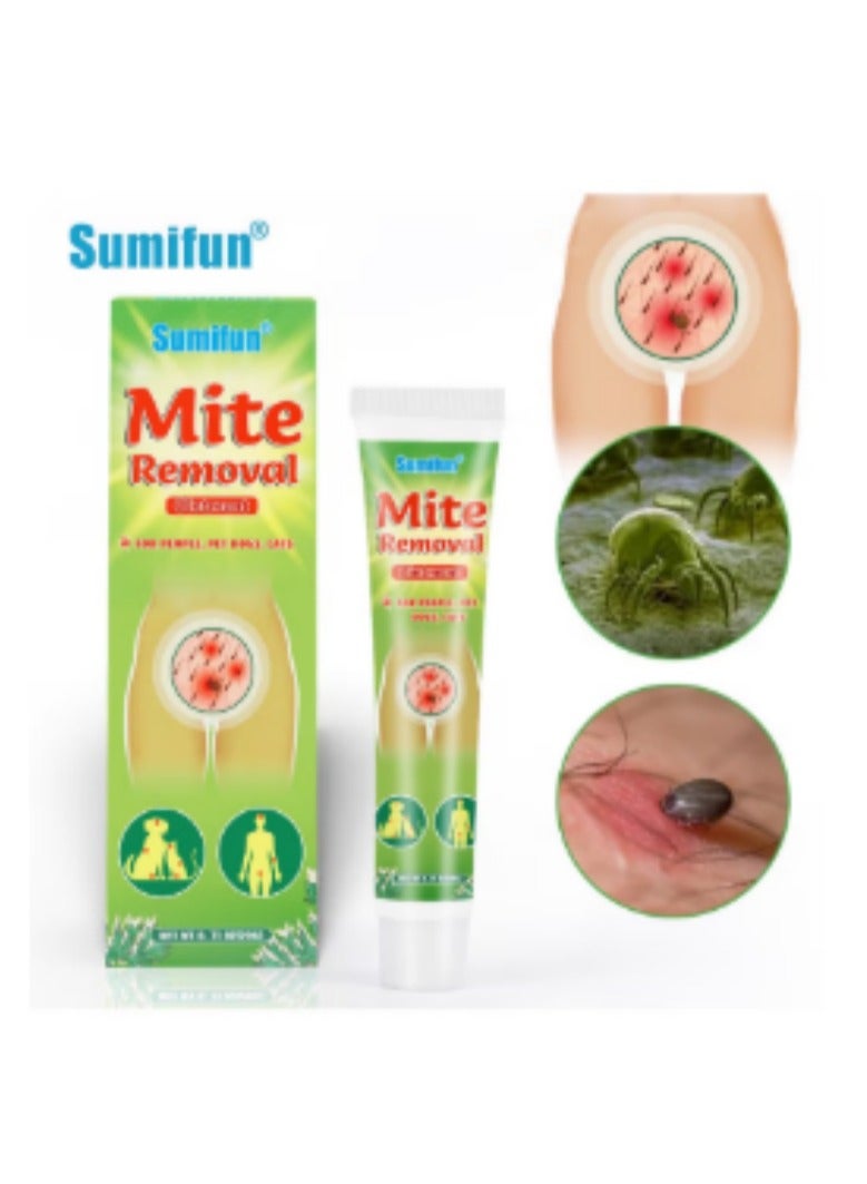 Sumifun مرهم إزالة العث للناس، الكلاب، القطط، مضاد للبكتيريا ومخفف للحكة لآلام مشاكل جلد العث، يزيل العث، يصد الحشرات، يخفف الحكة، ينظف ويهدئ الجلد 20غ - Image 1