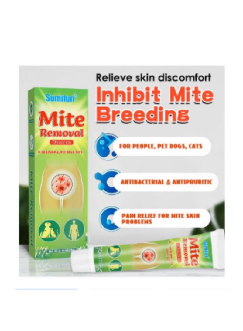 Sumifun مرهم إزالة العث للناس، الكلاب، القطط، مضاد للبكتيريا ومخفف للحكة لآلام مشاكل جلد العث، يزيل العث، يصد الحشرات، يخفف الحكة، ينظف ويهدئ الجلد 20غ - Image 2