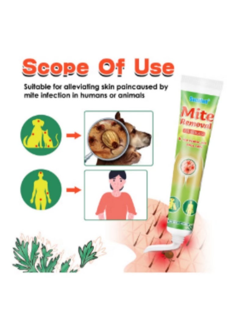 Sumifun مرهم إزالة العث للناس، الكلاب، القطط، مضاد للبكتيريا ومخفف للحكة لآلام مشاكل جلد العث، يزيل العث، يصد الحشرات، يخفف الحكة، ينظف ويهدئ الجلد 20غ - Image 4