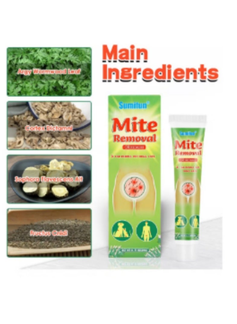 Sumifun مرهم إزالة العث للناس، الكلاب، القطط، مضاد للبكتيريا ومخفف للحكة لآلام مشاكل جلد العث، يزيل العث، يصد الحشرات، يخفف الحكة، ينظف ويهدئ الجلد 20غ - Image 5