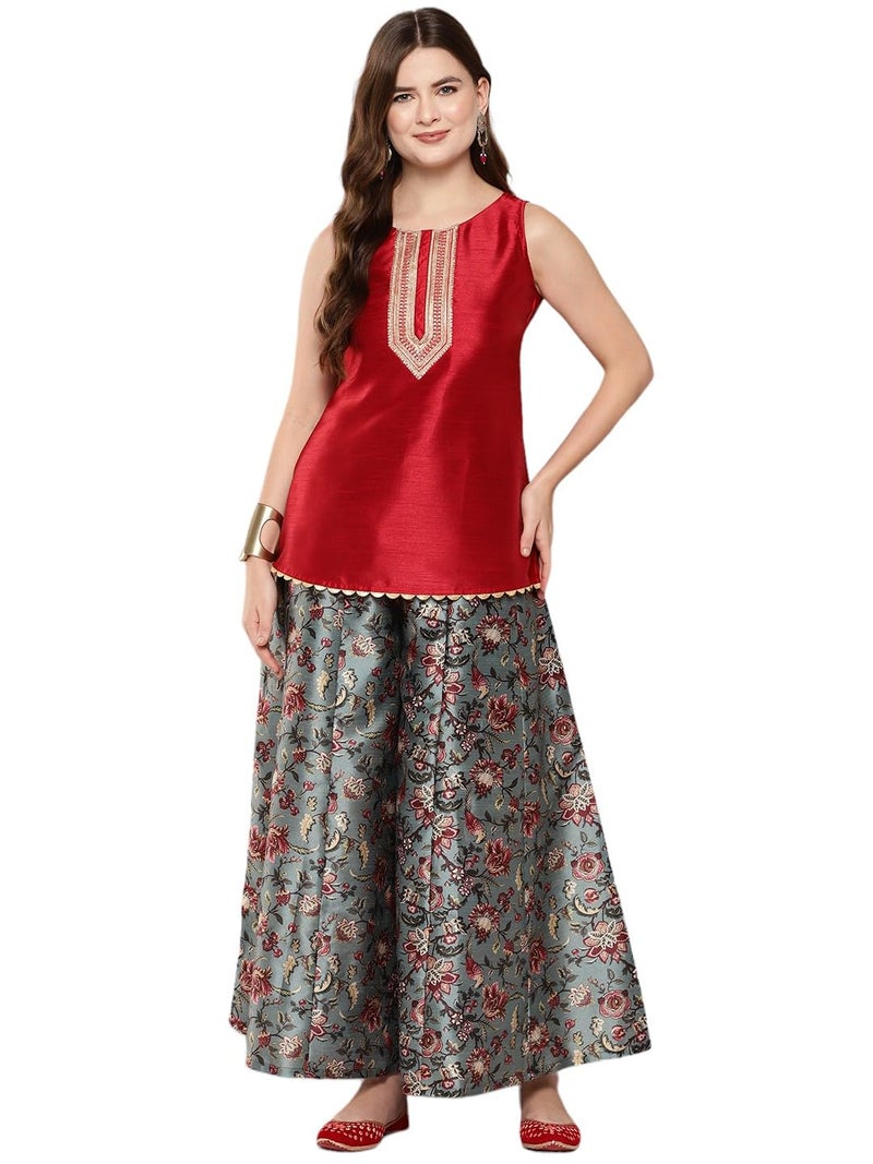 Ahalyaa Women's Polyester Kurta Sets (Pack of 2) (AHTPPZ-Combo-832-ICH_Red S) - Image 3