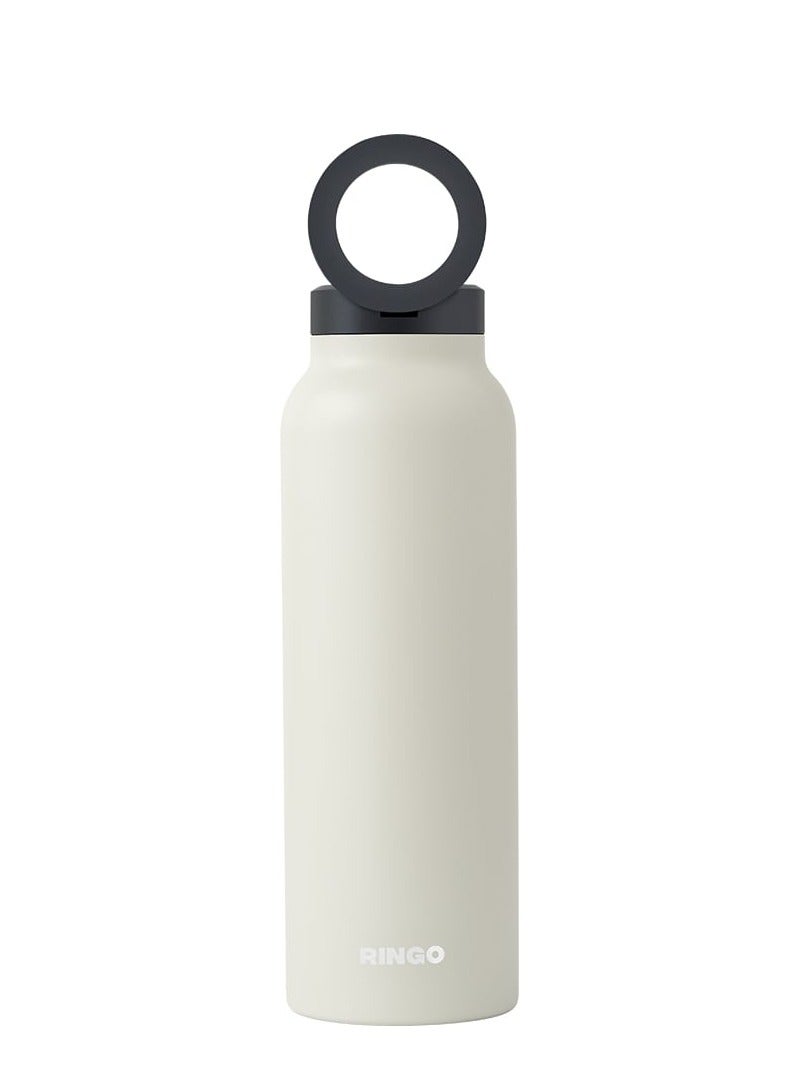 Ringo Water Bottle 32Oz + Free Magnetic Booster Ring | Stainless Steel Hydration Bottle w/ Integrated MagSafe Phone Mount, 12Hrs Hot/24Hrs Cold, BPA-Free, Works w/ All Devices Android & iOS - Ivory  - Image 2