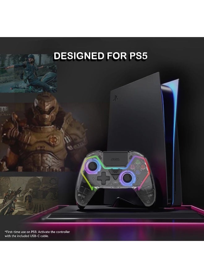 وحدة تحكم ألعاب لاسلكية ASRVA PS5 مزودة بإضاءة RGB وتأثير هول وبطارية 1000 مللي أمبير - Image 2