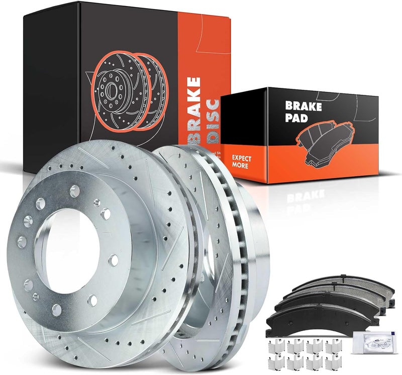 A-Premium Front Disc Brake Rotors and Ceramic Pads Kit - Image 1