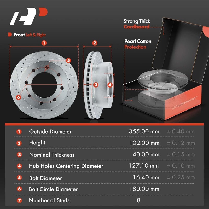 A-Premium Front Disc Brake Rotors and Ceramic Pads Kit - Image 2